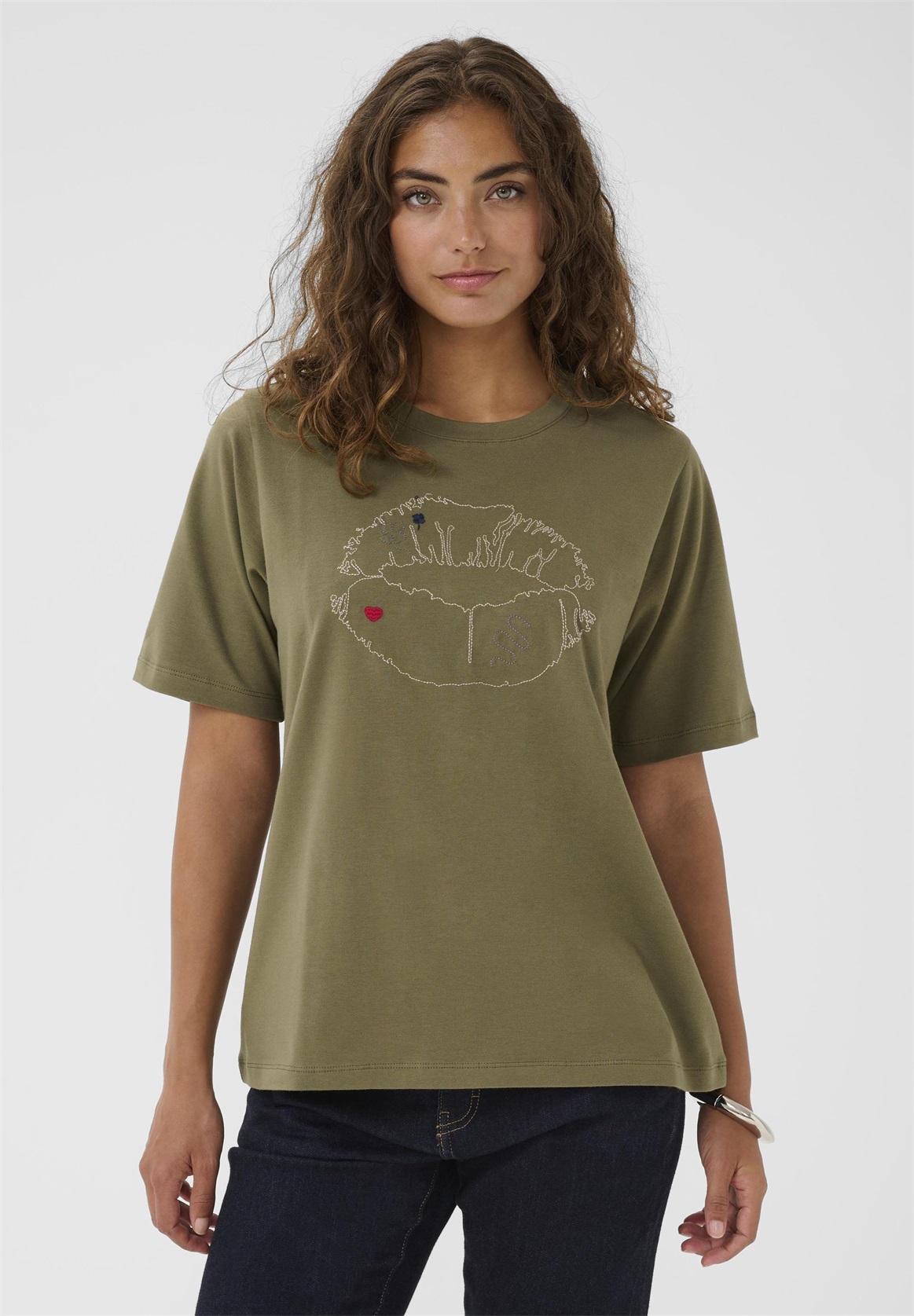 Culture CUNOALI GITH - T-Shirt print - burnt olive/dunkelgrün