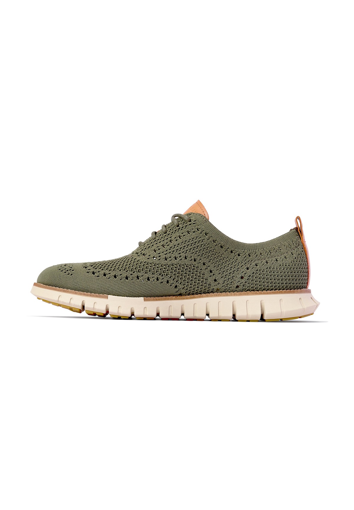 Cole Haan ZEROGRAND REMASTERED STITCHLITE WINGTIP - Sportlicher Schnürer - dusty olive natural lt sesame/oliv