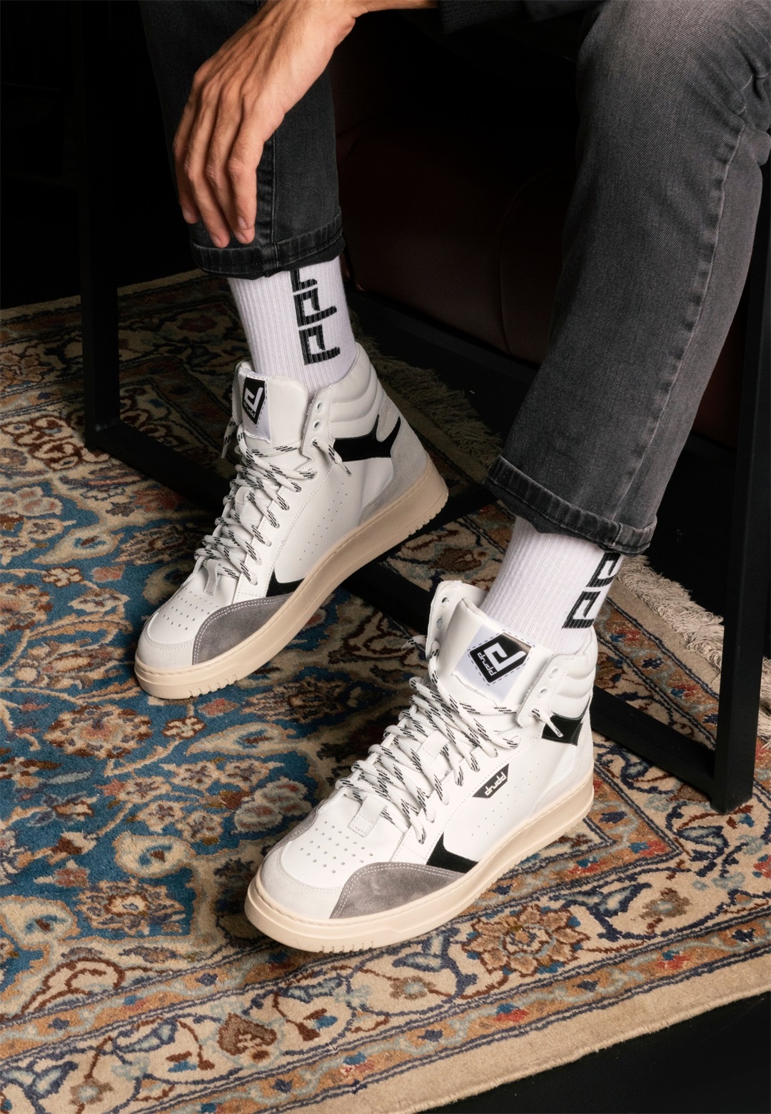 Drudd Italia SNEAKER - Sneaker high - white/black/weiß