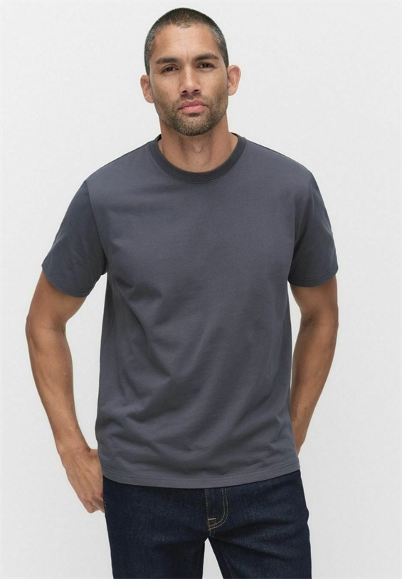 Dobber LOGAN HEAVY TEE - T-Shirt basic - dk grey/grau