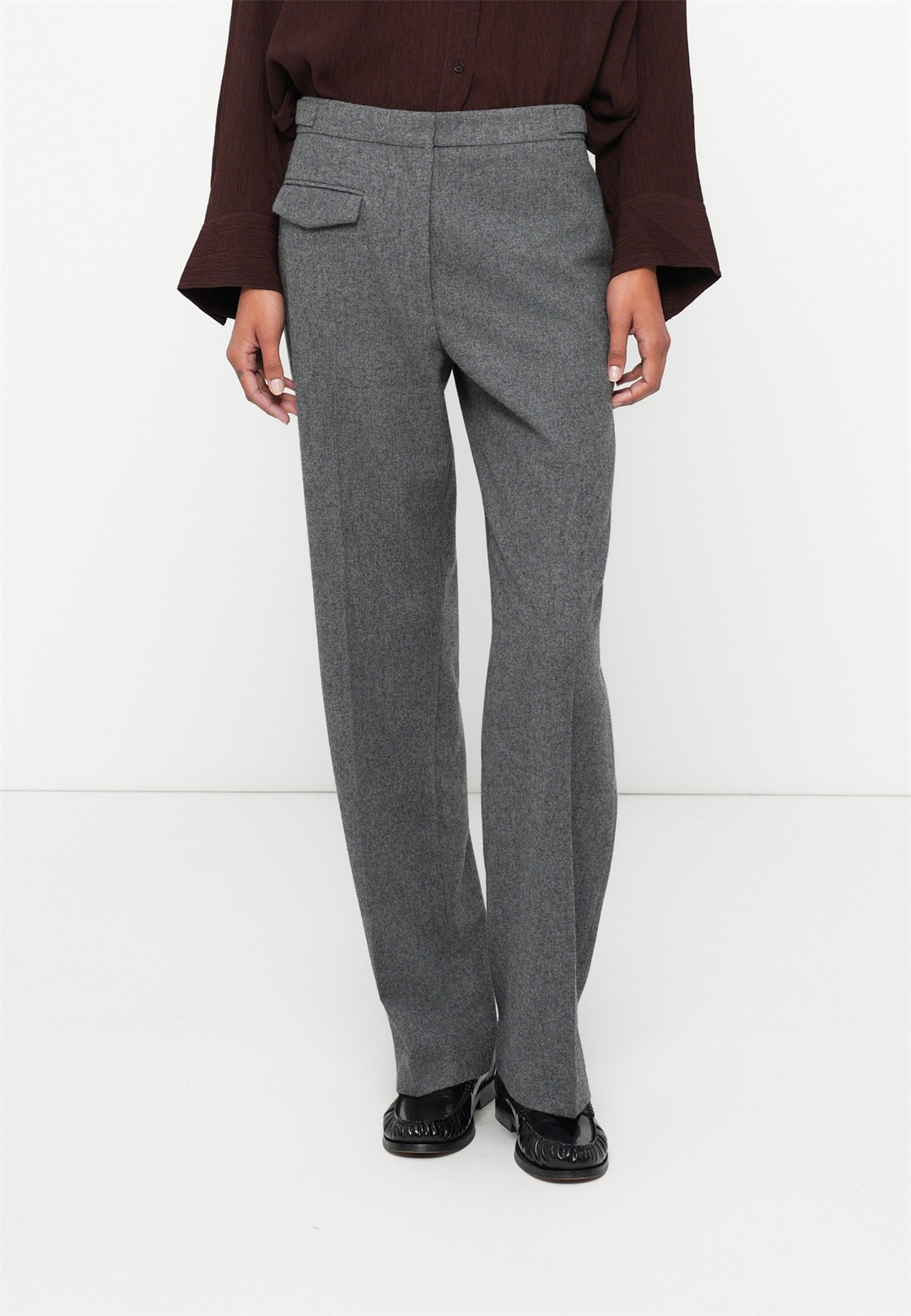 DAY Birger et Mikkelsen THALIA - Stoffhose - medium grey melange/grau