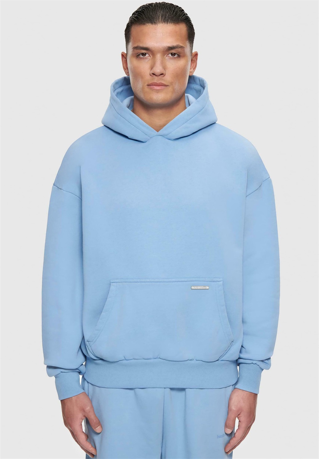 Dropsize SUPER HEAVY BLANK - Kapuzenpullover - washedblue/blau