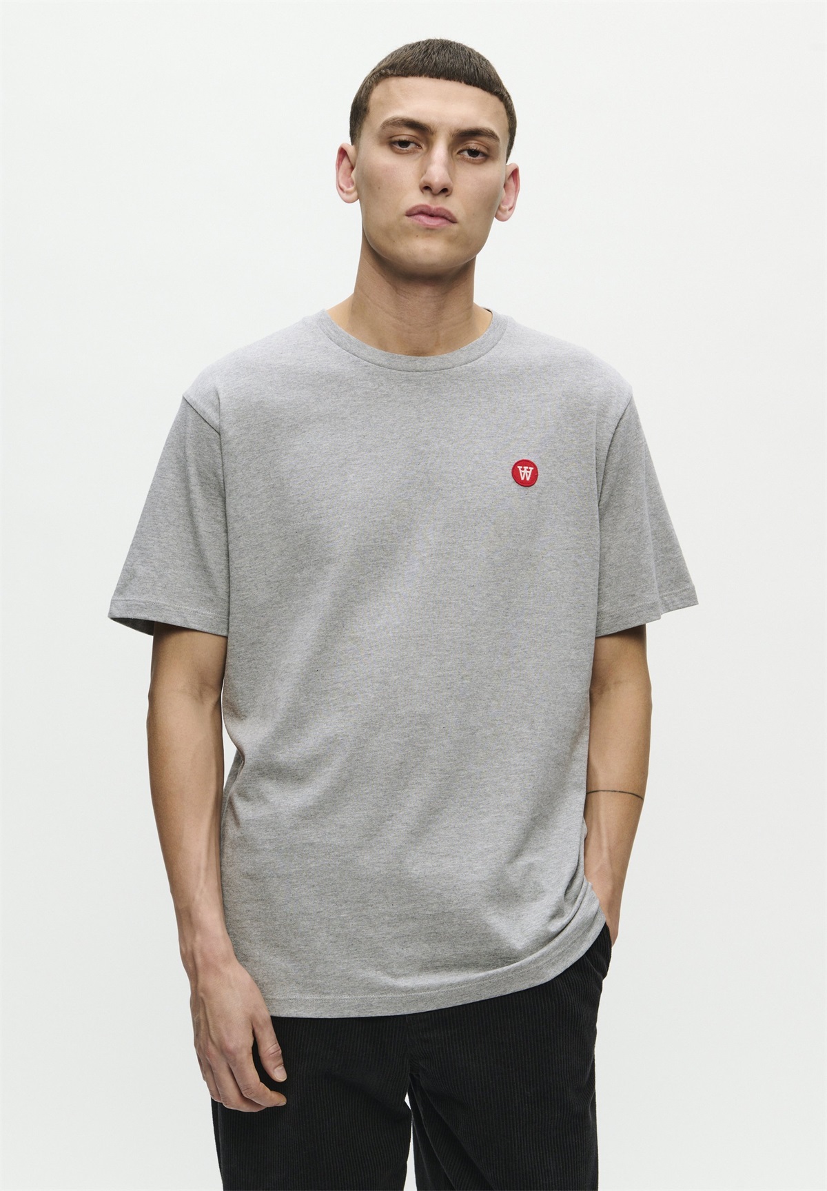 DOUBLE A BY W.W. ACE - T-Shirt basic - light grey melange/hellgrau