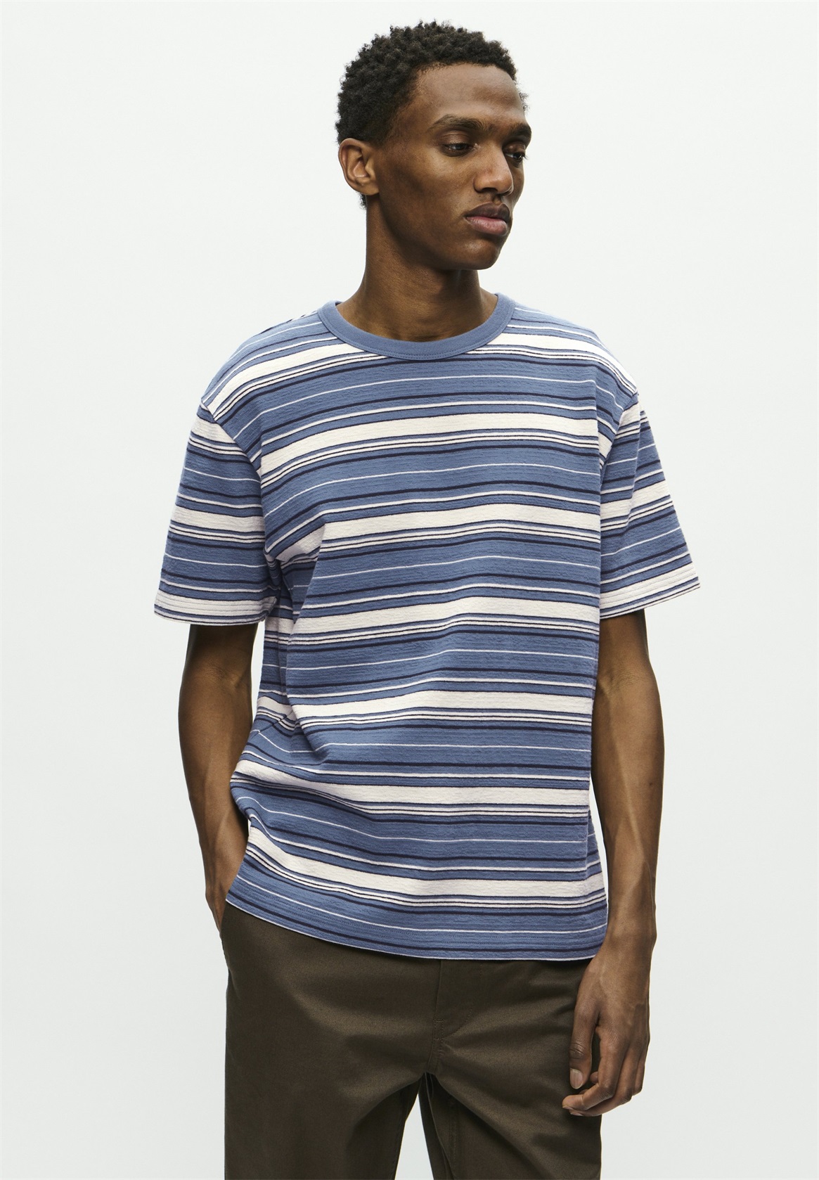 DOUBLE A BY W.W. EASTON - T-Shirt print - bluefin stripe/blau