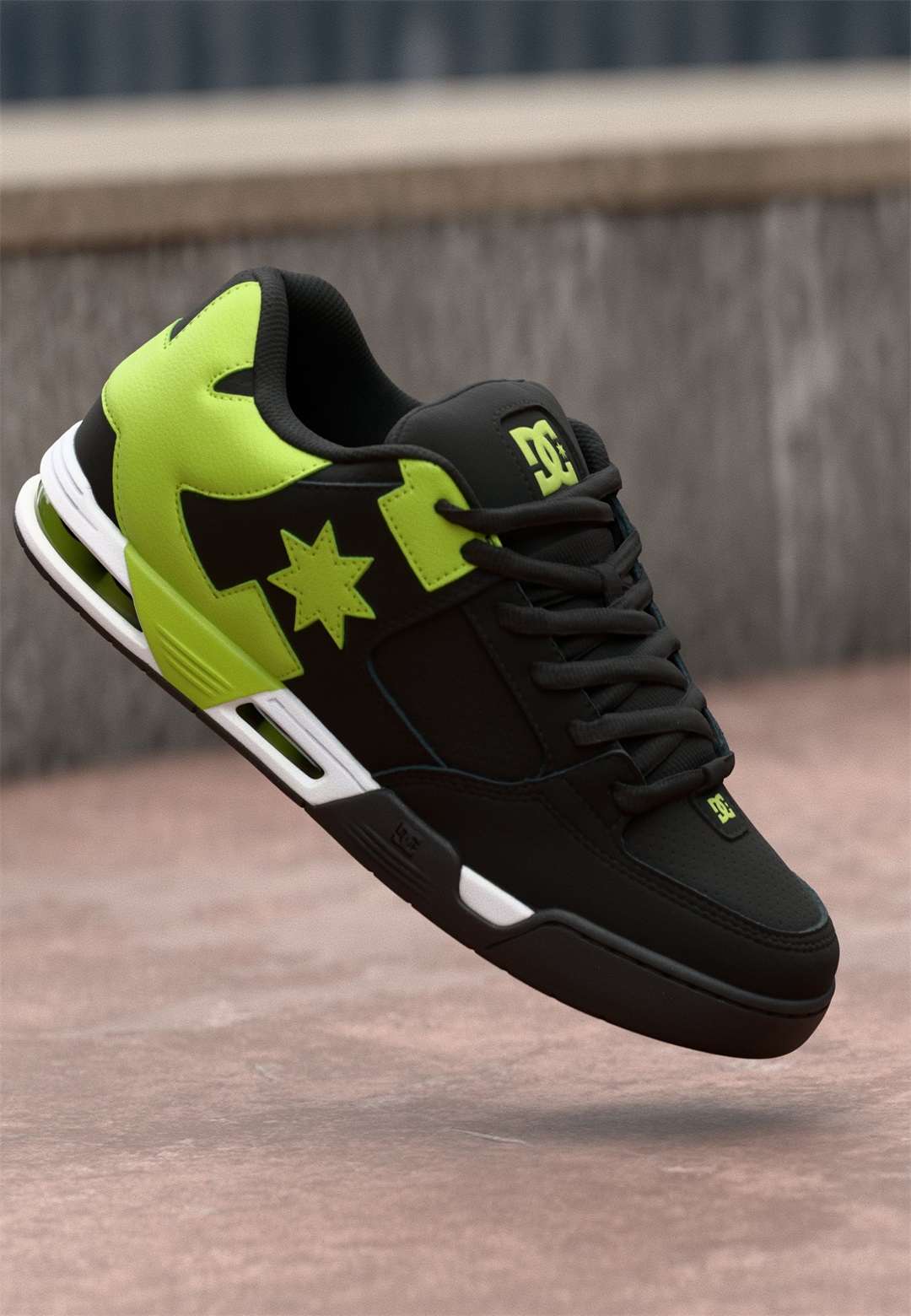 DC Shoes COMMAND UNISEX - Skateschuh - black/lime/offwhite