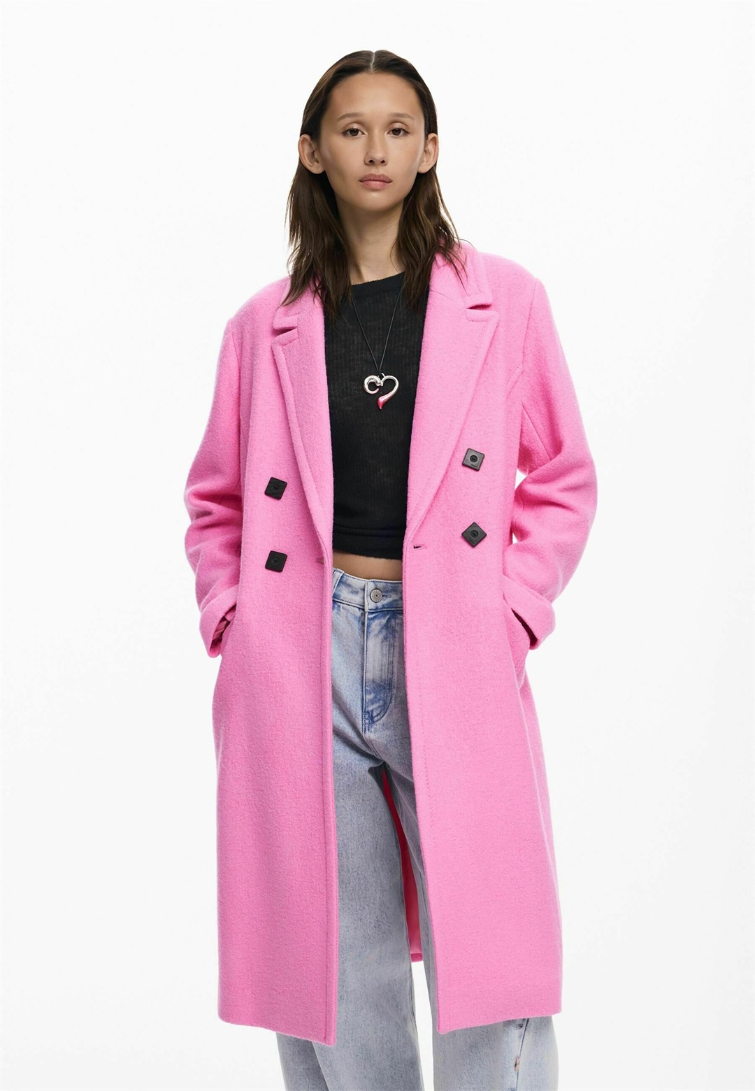 Desigual DOUBLE-BREASTED WITH -BUTTONS - Klassischer Mantel - pink