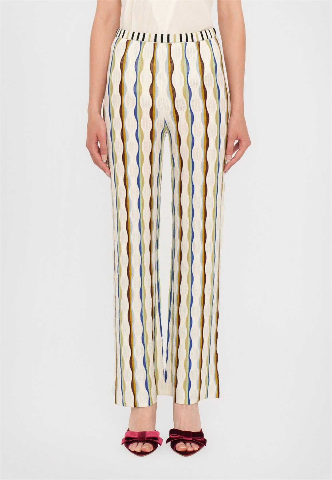 Diane von Furstenberg SCARLETT - Stoffhose - seaglass/offwhite