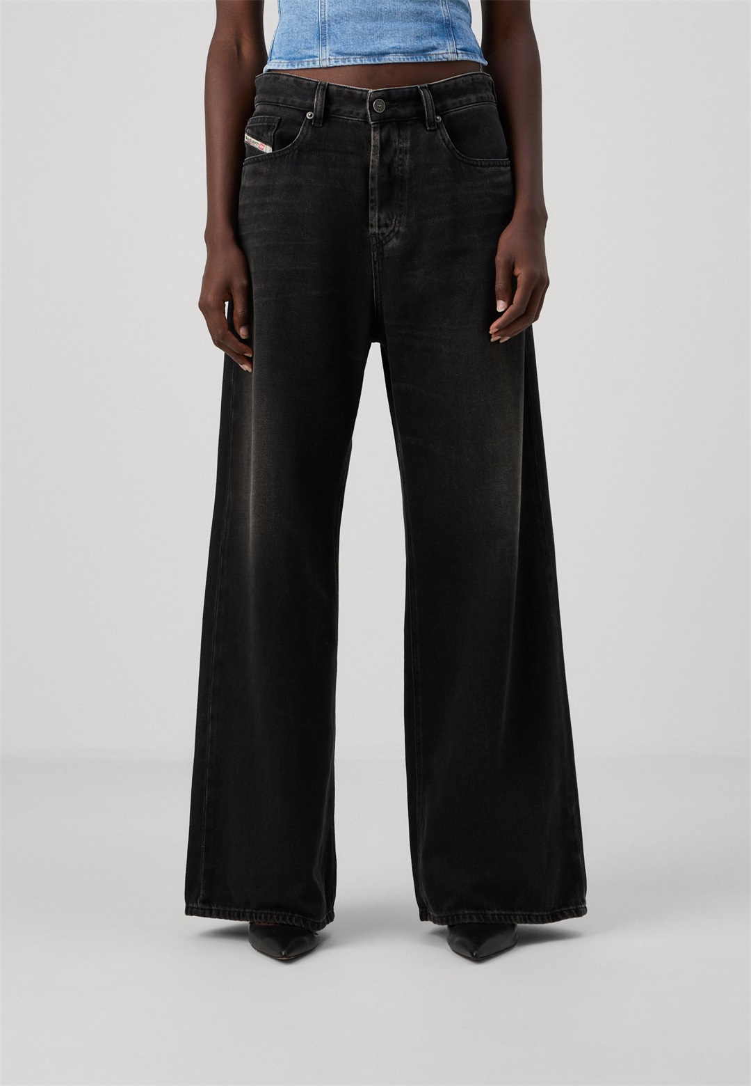 Diesel 1996 D-SIRE - Wide Leg - 02/black denim