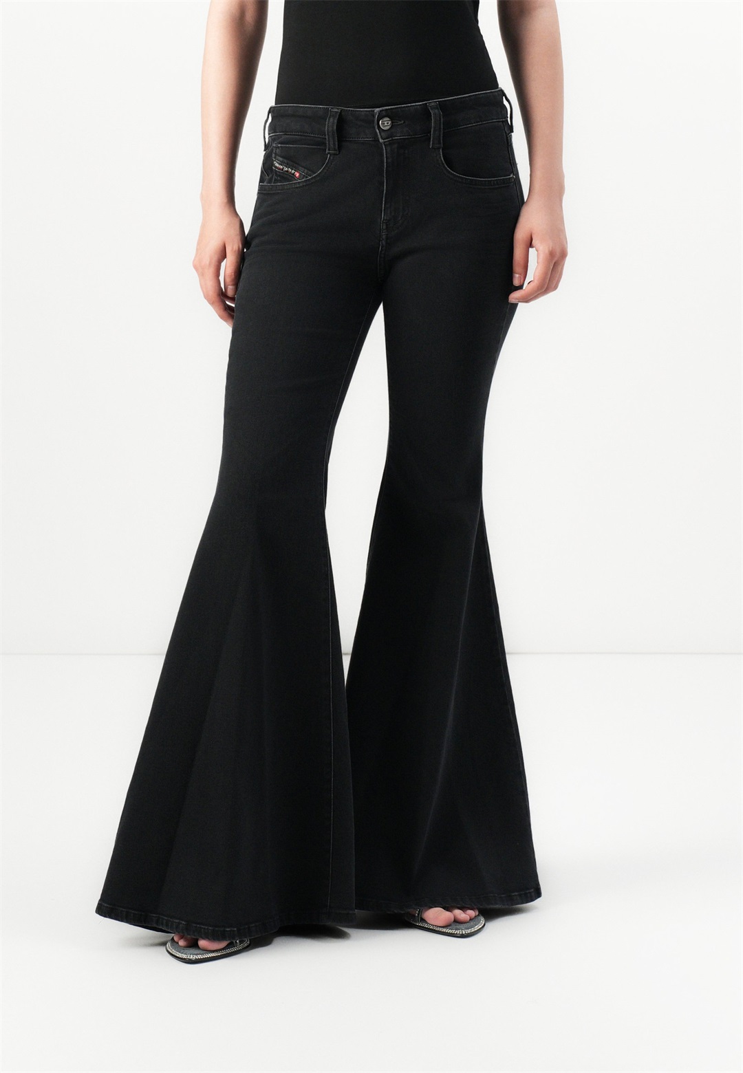 Diesel BLEESS - Wide Leg - 02/black denim