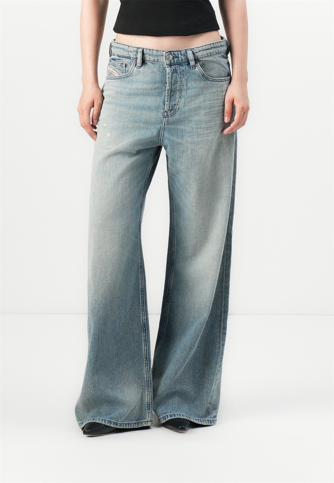 Diesel D SIRE - Wide Leg - blue denim