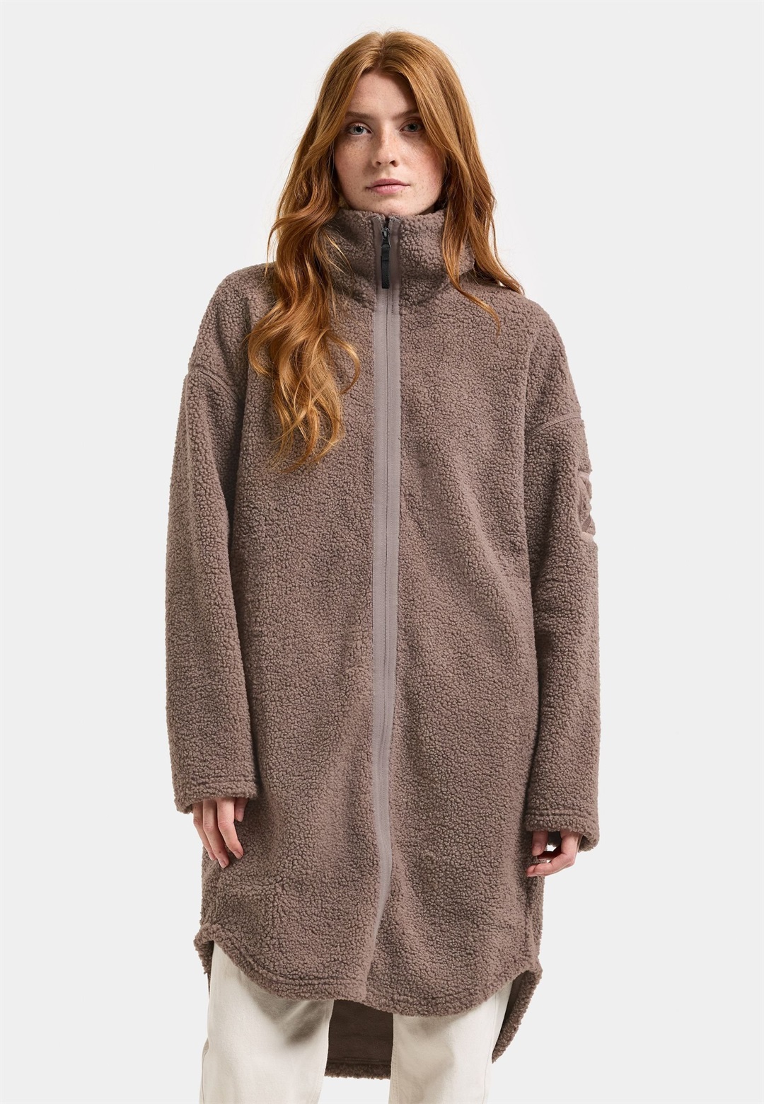 Didriksons JILL LONG FULL-ZIP - Fleecejacke - bark/taupe