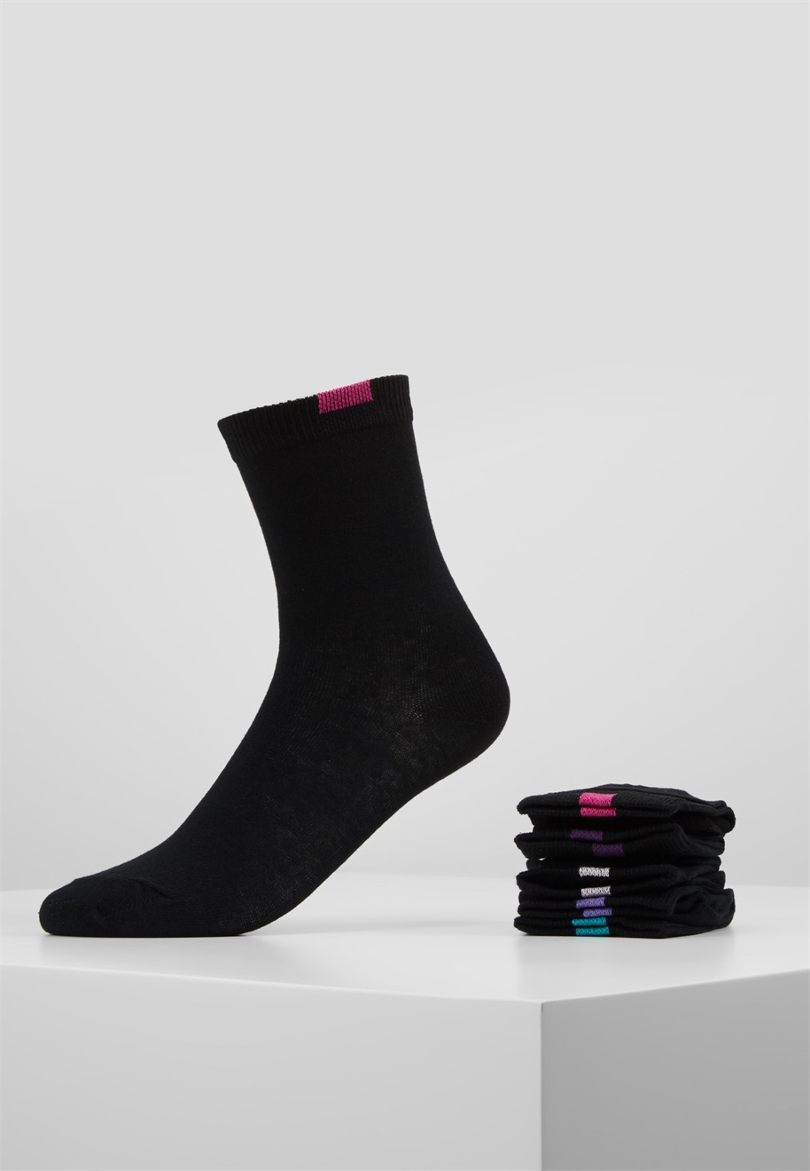 DIM ECODIM CREW SOCKS 5 PACK - Socken - black/schwarz