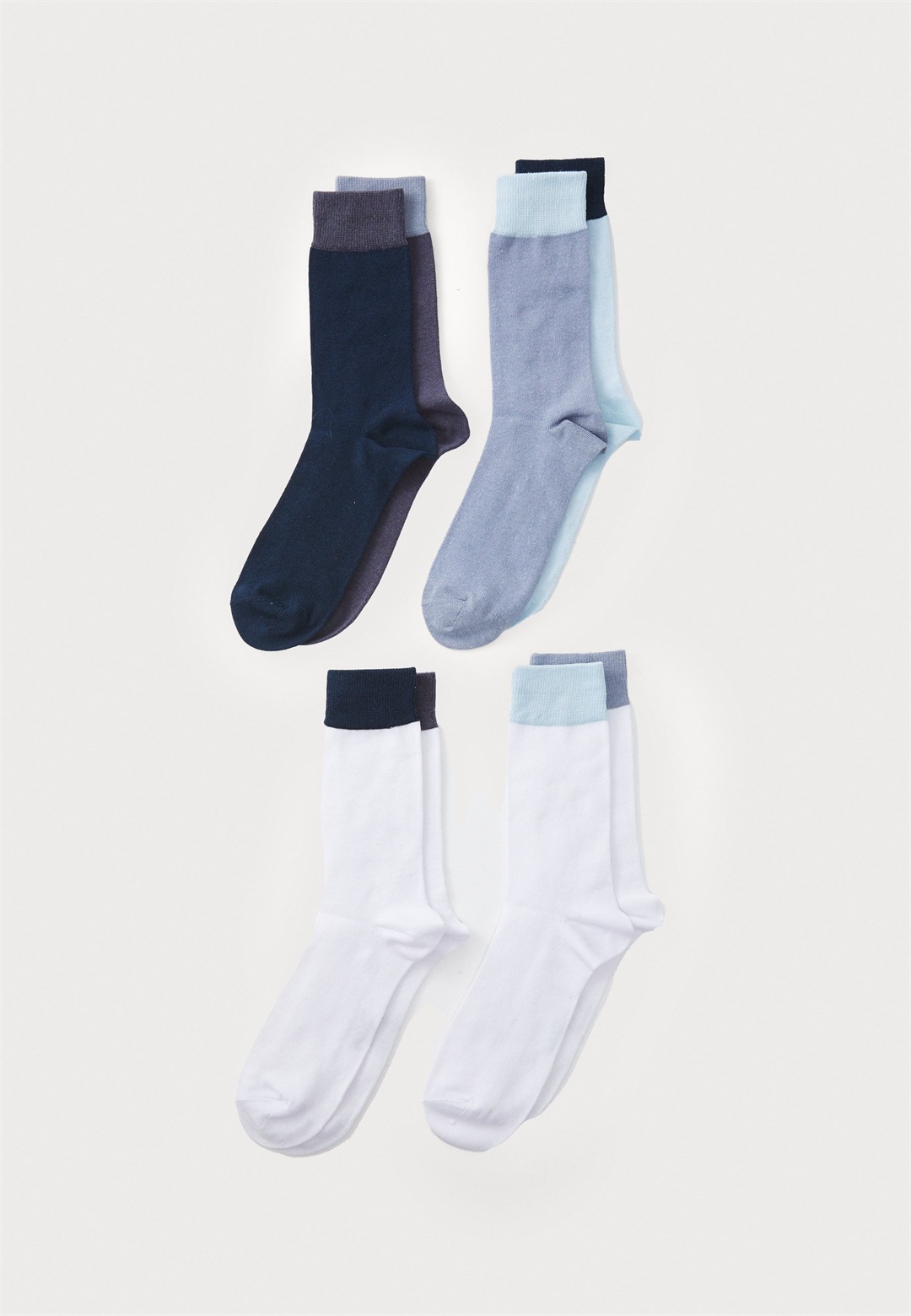 DIM CREW SOCKS ECODIM COLORS 4 PACK - Socken - bleu costume/gris bleuté/brume/bleu ciel/blanc bord camaïeu bleu/mehrfarbig