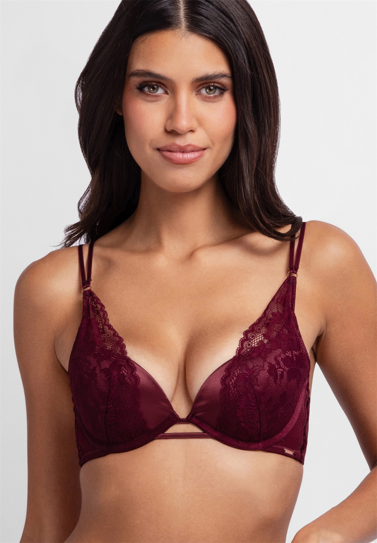 DORINA LYRA LIGHT PADDED PLUNGE - Triangel BH - red/dunkelrot