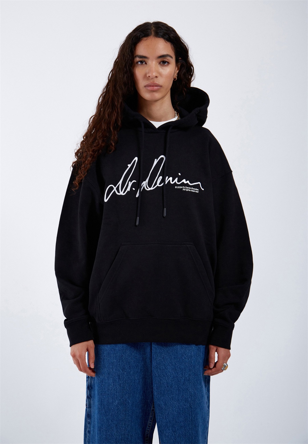 Dr.Denim DAMIEN - Kapuzenpullover - black script/schwarz