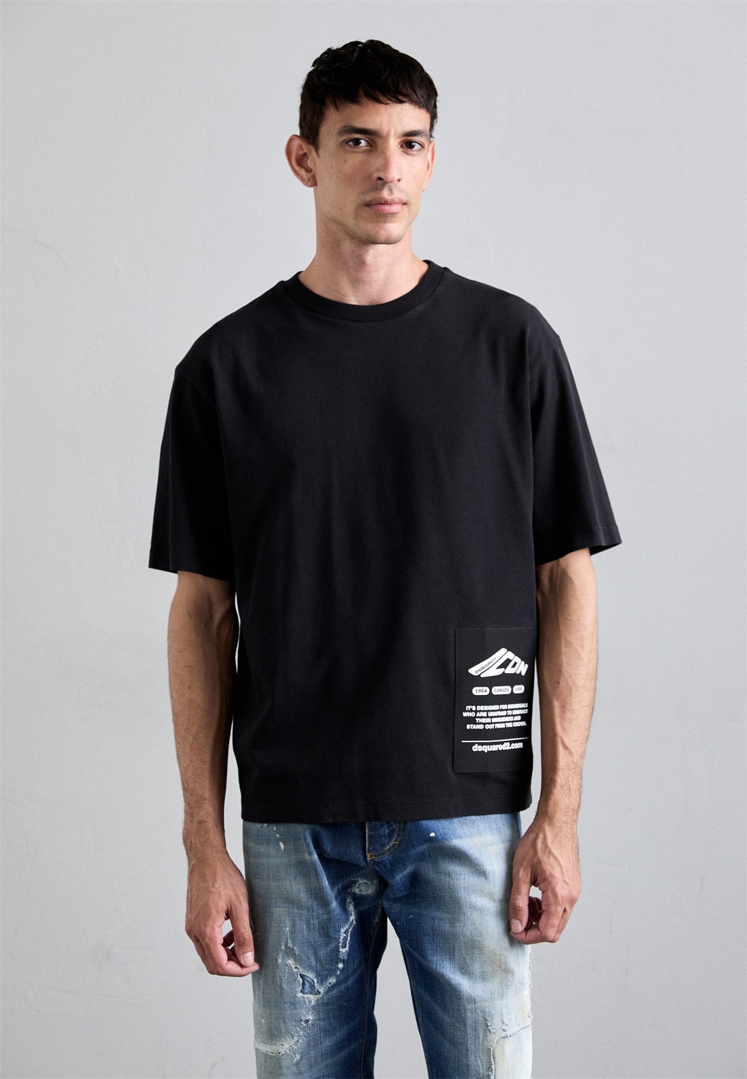 DSQUARED2 ICON LOOSE FIT TEE - T-Shirt print - black/schwarz