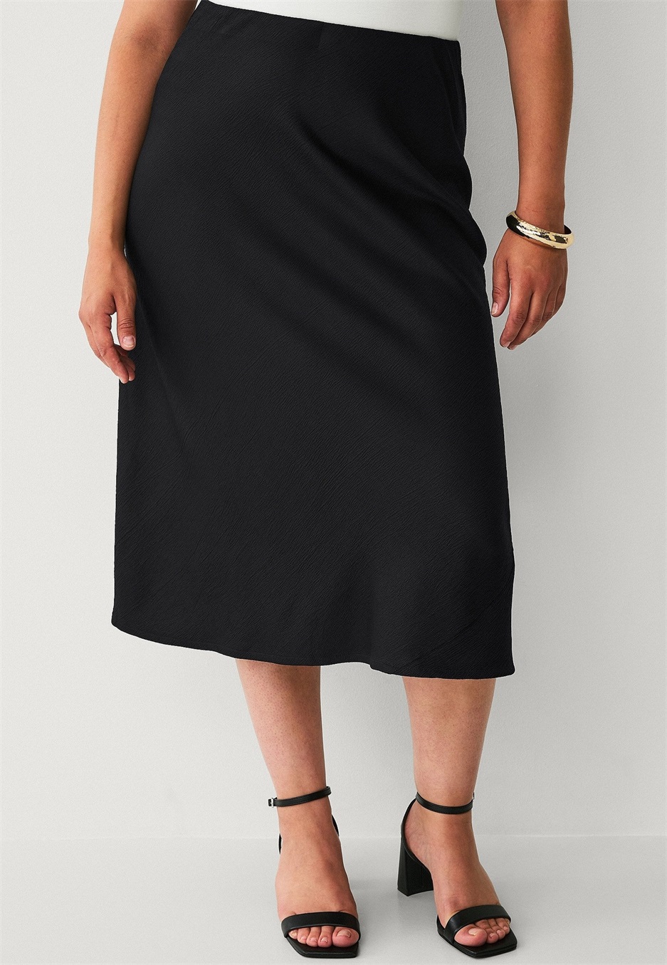 Ellos Plus collection MIT GUMMIZUG IN DER TAILLE - A-Linien-Rock - schwarz