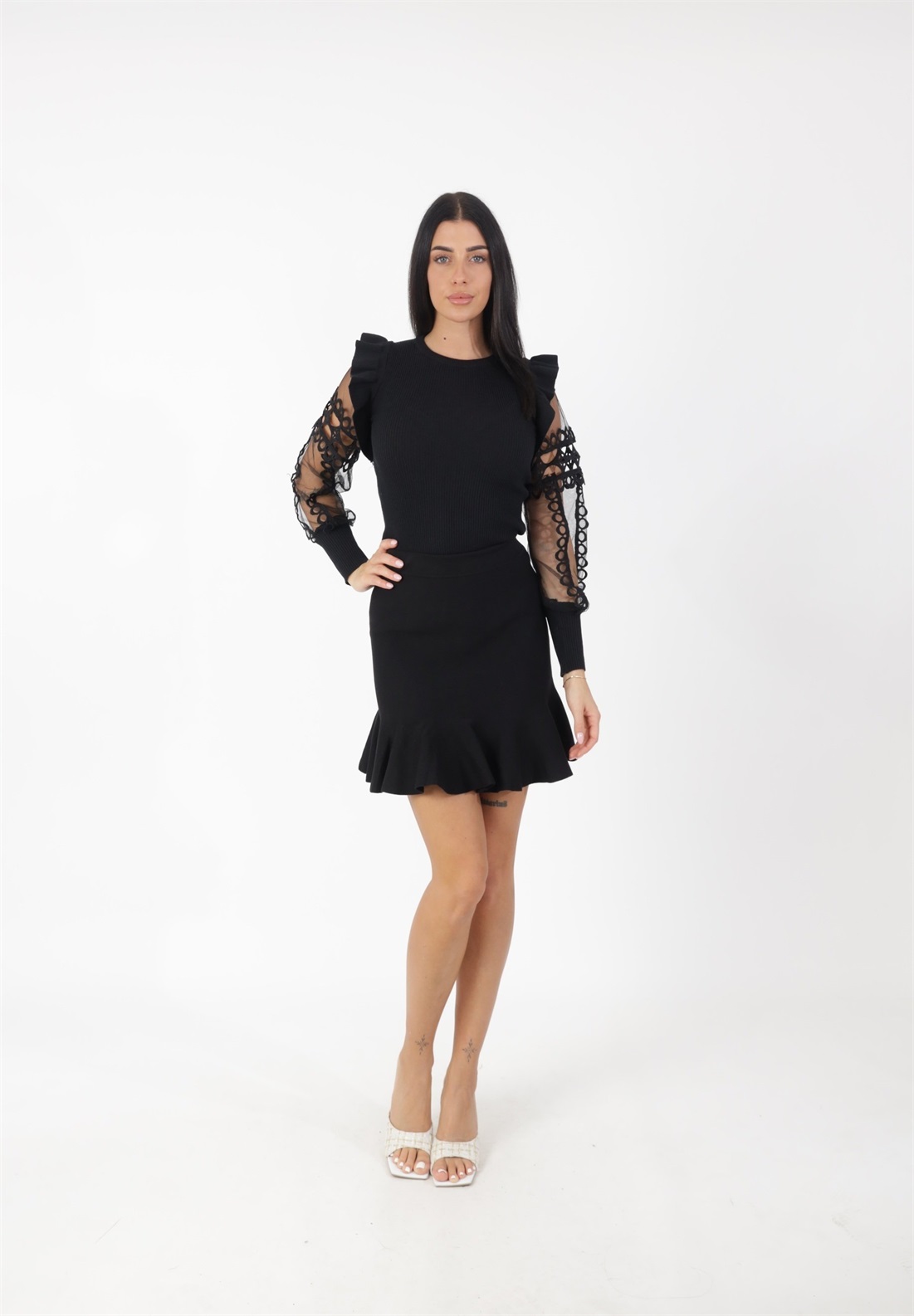 Elara DAMEN ROCK - A-Linien-Rock - schwarz