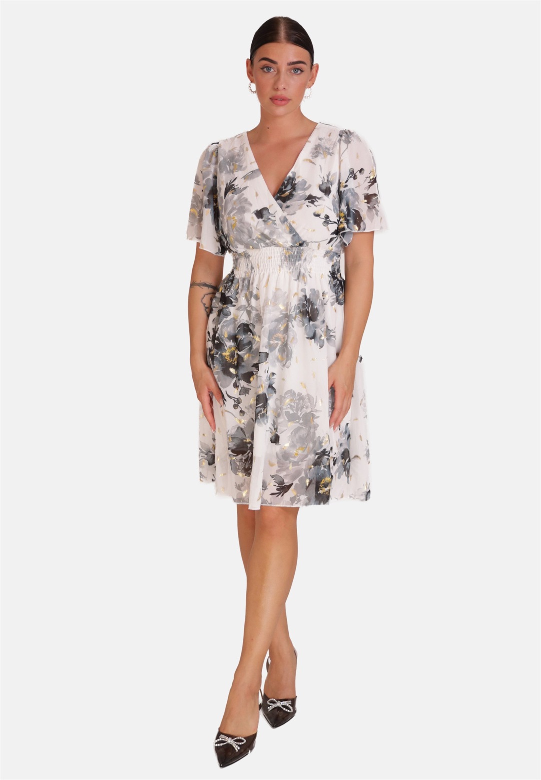 Elara SOMMER - Freizeitkleid - weißgrau/white denim