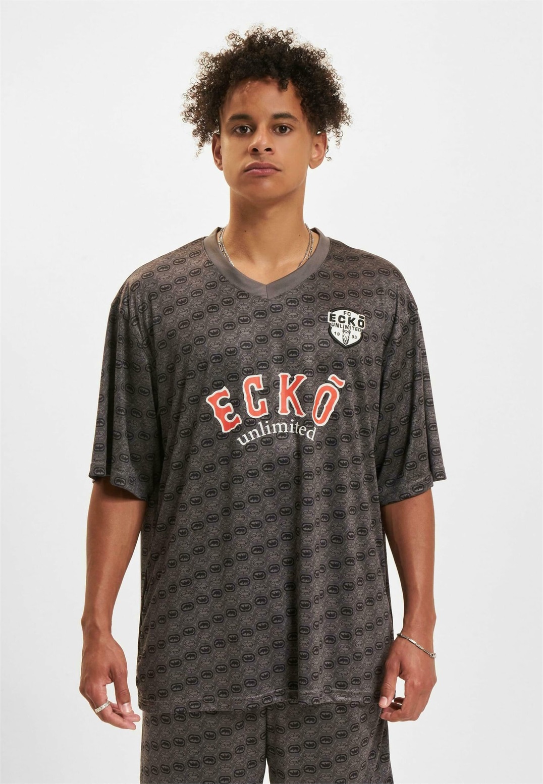 ecko unltd. LOGO MANIA - T-Shirt print - anthra black/mehrfarbig