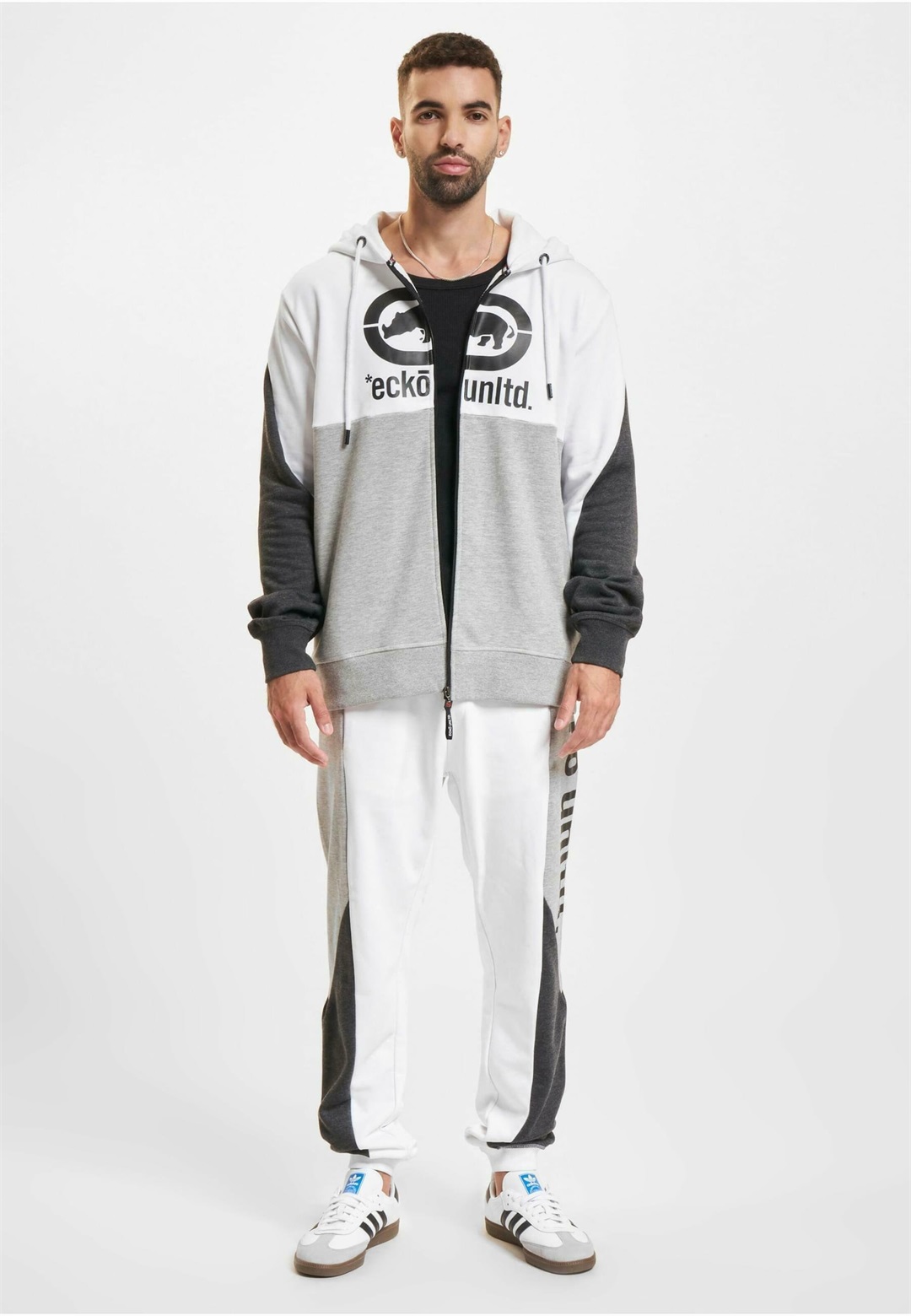ecko unltd. Trainingsanzug - grey melange white anthracite/hellgrau
