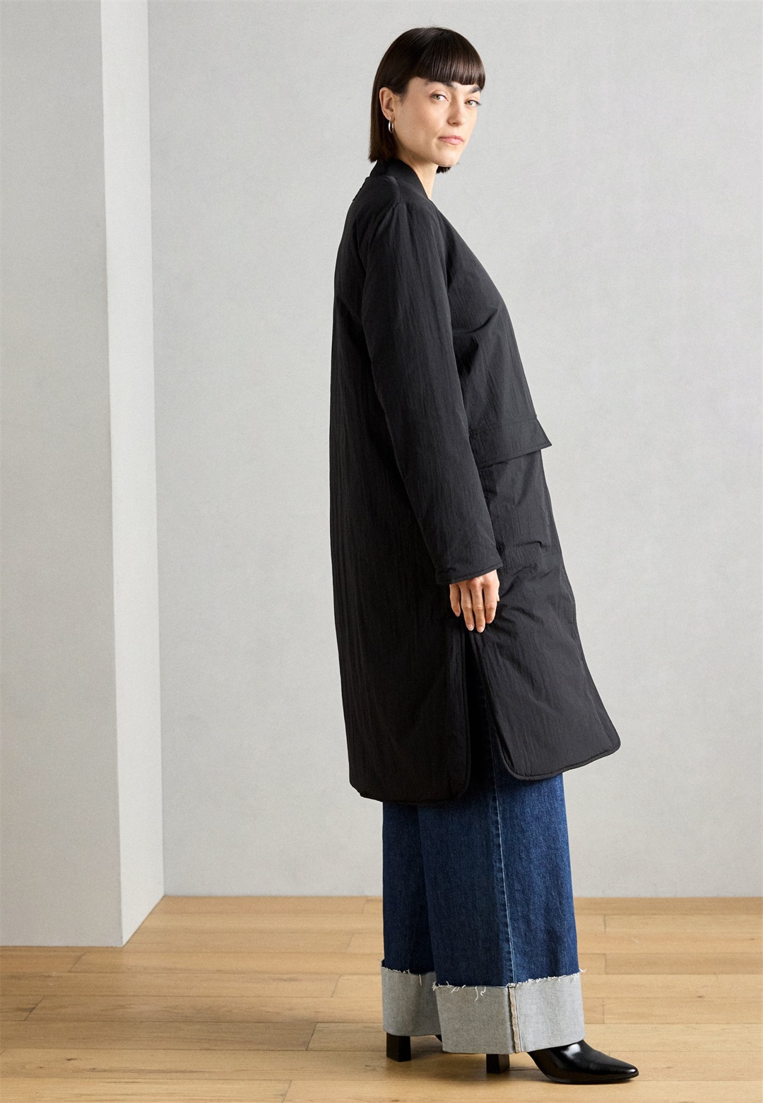 Ecoalf TIAGO WOMAN - Klassischer Mantel - anthracite/black/grau