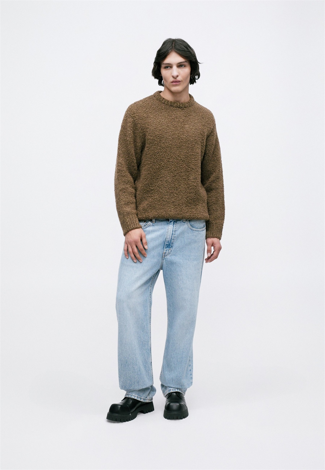 Edwin DUN TEXTURED SWEATER UNISEX - Strickpullover - taupe