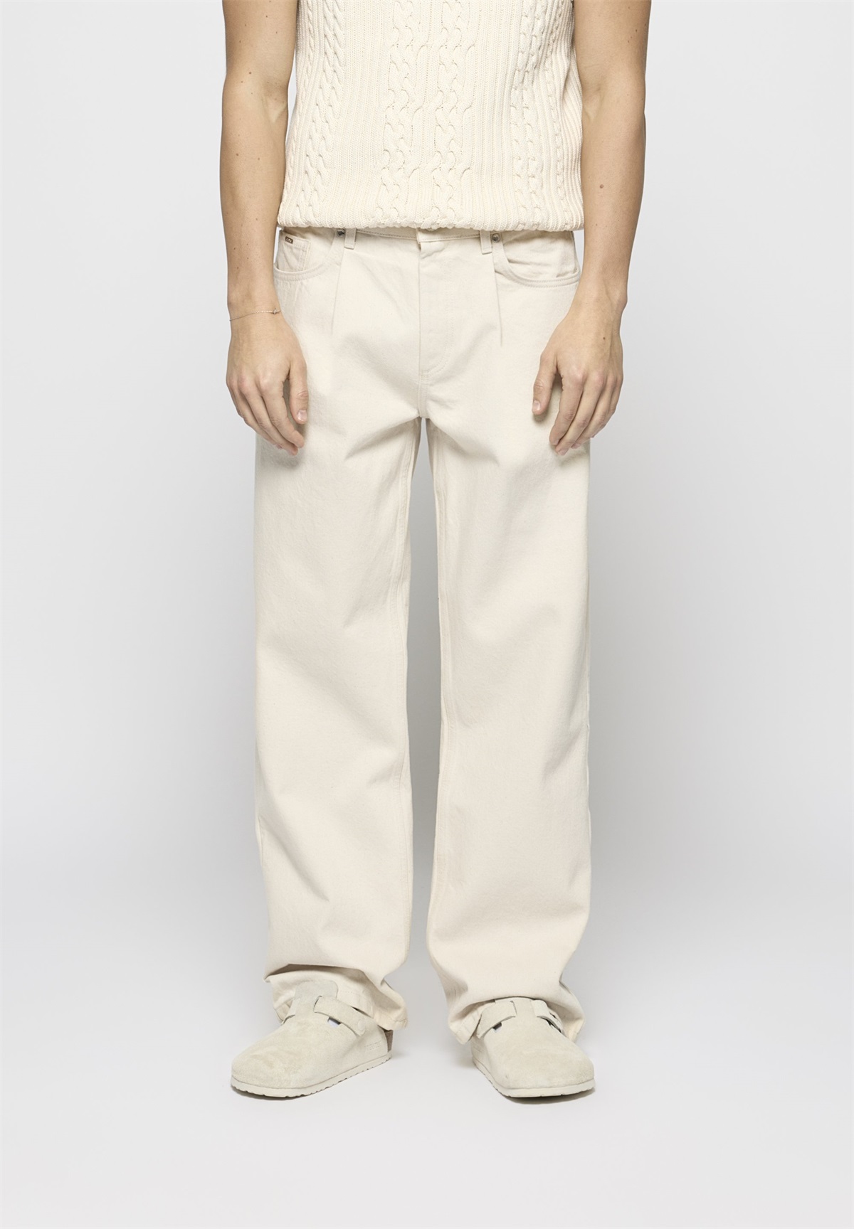 EIGHTYFIVE PLEATED RELAXED FIT UNISEX - Jeans Relaxed Fit - ecru/offwhite