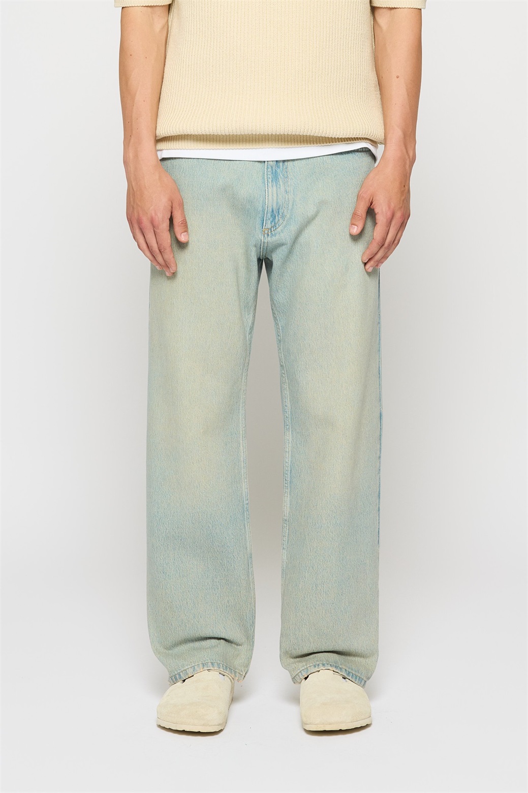 EIGHTYFIVE CROPPED STRAIGHT FIT UNISEX - Baggy Jeans - island blue/hellblau