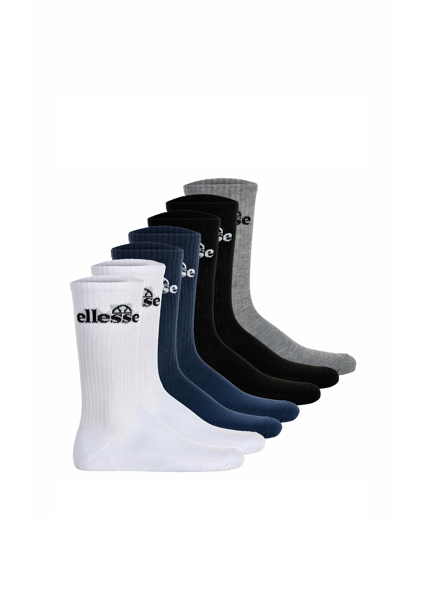 Ellesse UNISEX 7 PAAR - TREGO CREW -BÜNDCHE LOGO - Socken - schwarz weiß blau grau/dunkelblau