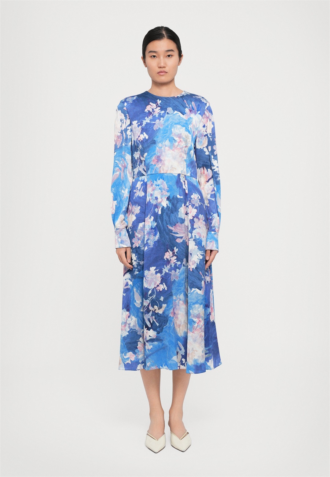 Erdem LONG SLEEVE MIDI COCKTAIL DRESS - Freizeitkleid - light blue/hellblau