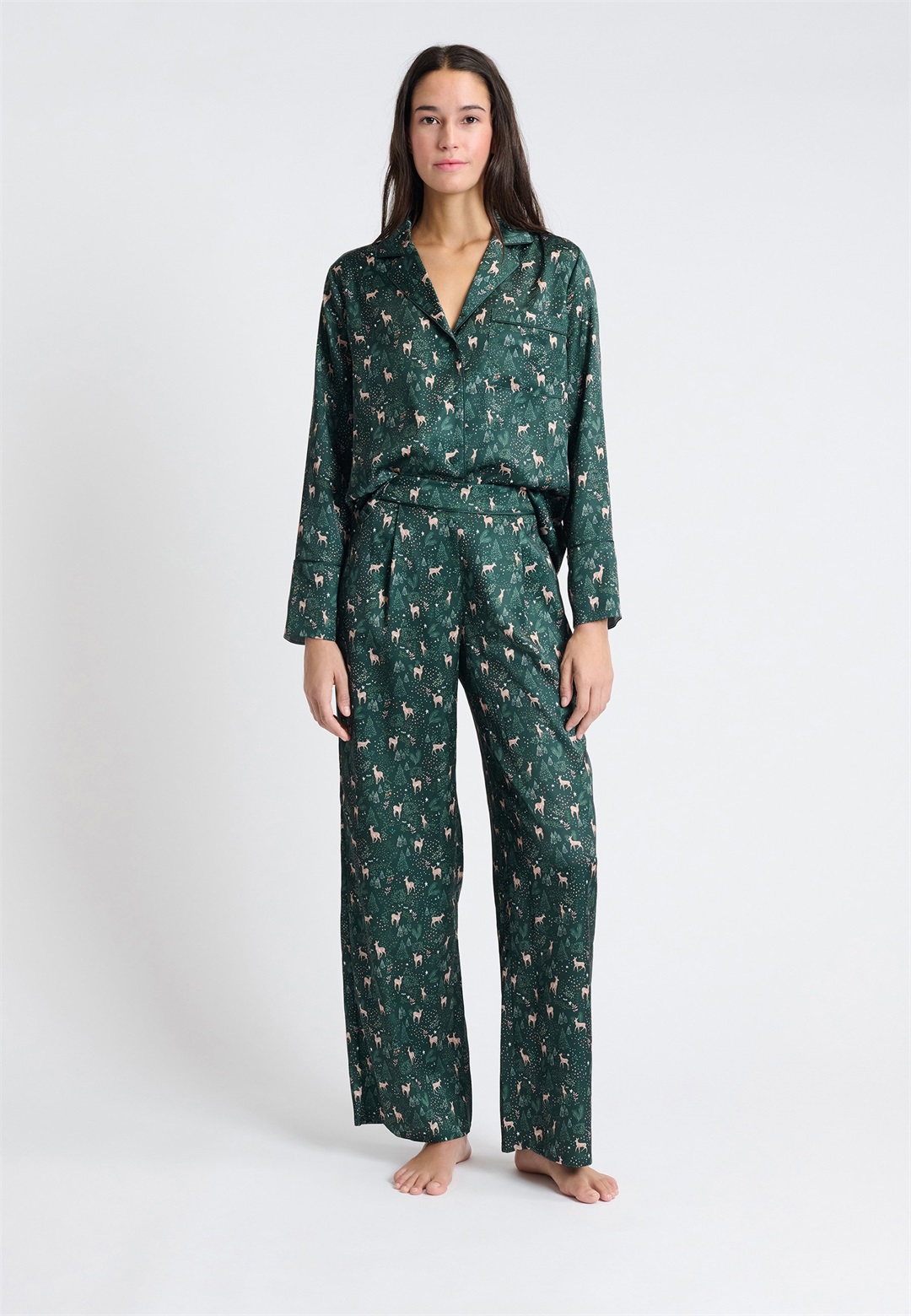 Etam BIBICHE SET - Nachtwäsche Set - dark green/dunkelgrün