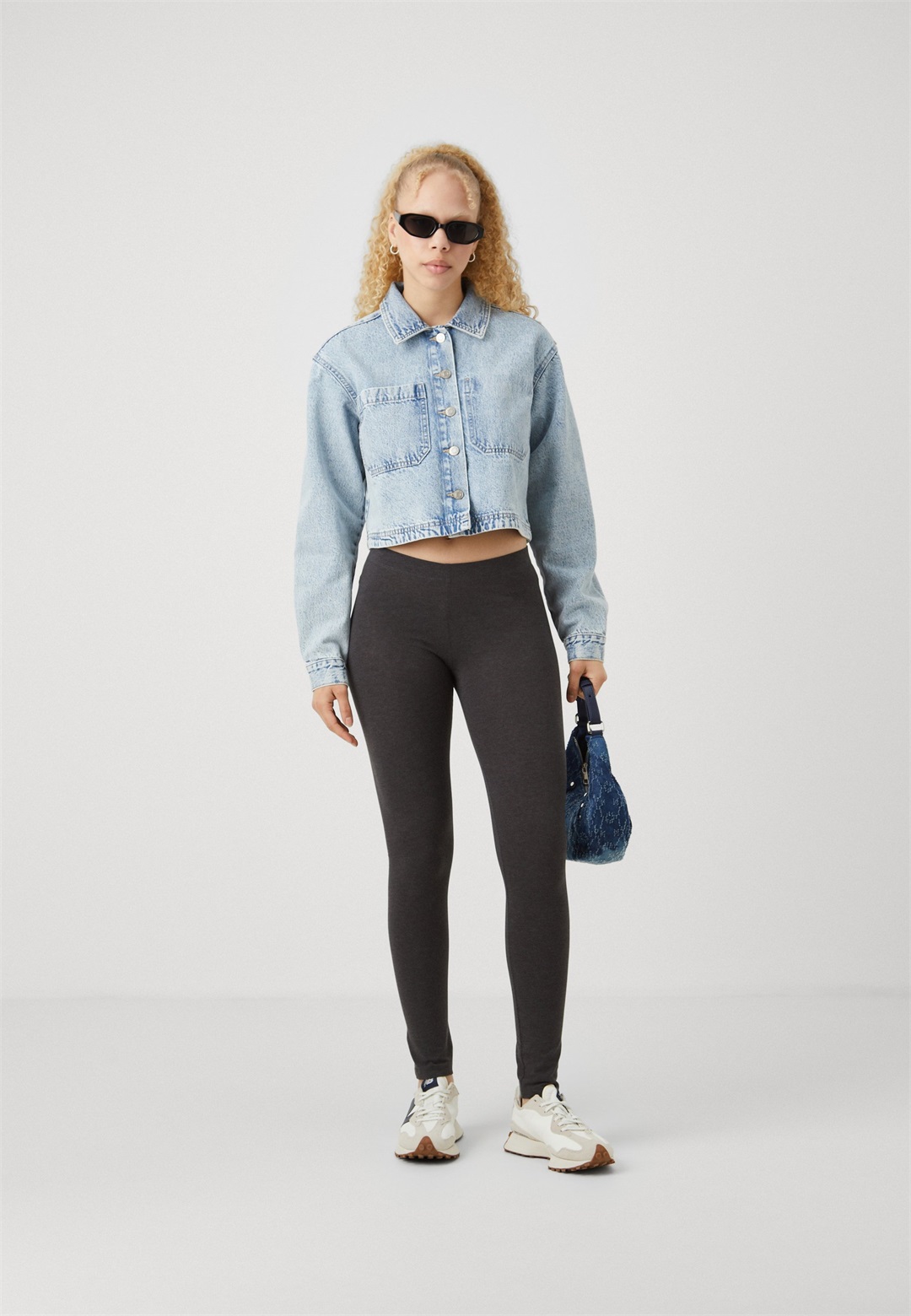 Even&Odd 2 PACK - Leggings - Hosen - black/mottled dark grey/schwarz