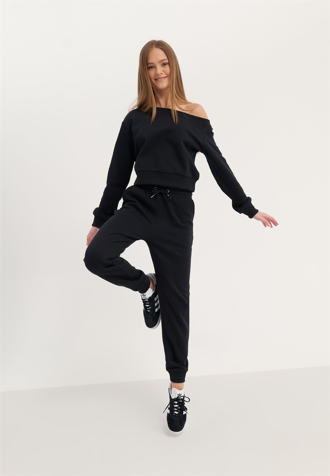 Even&Odd SET - Sweatshirt - black/schwarz