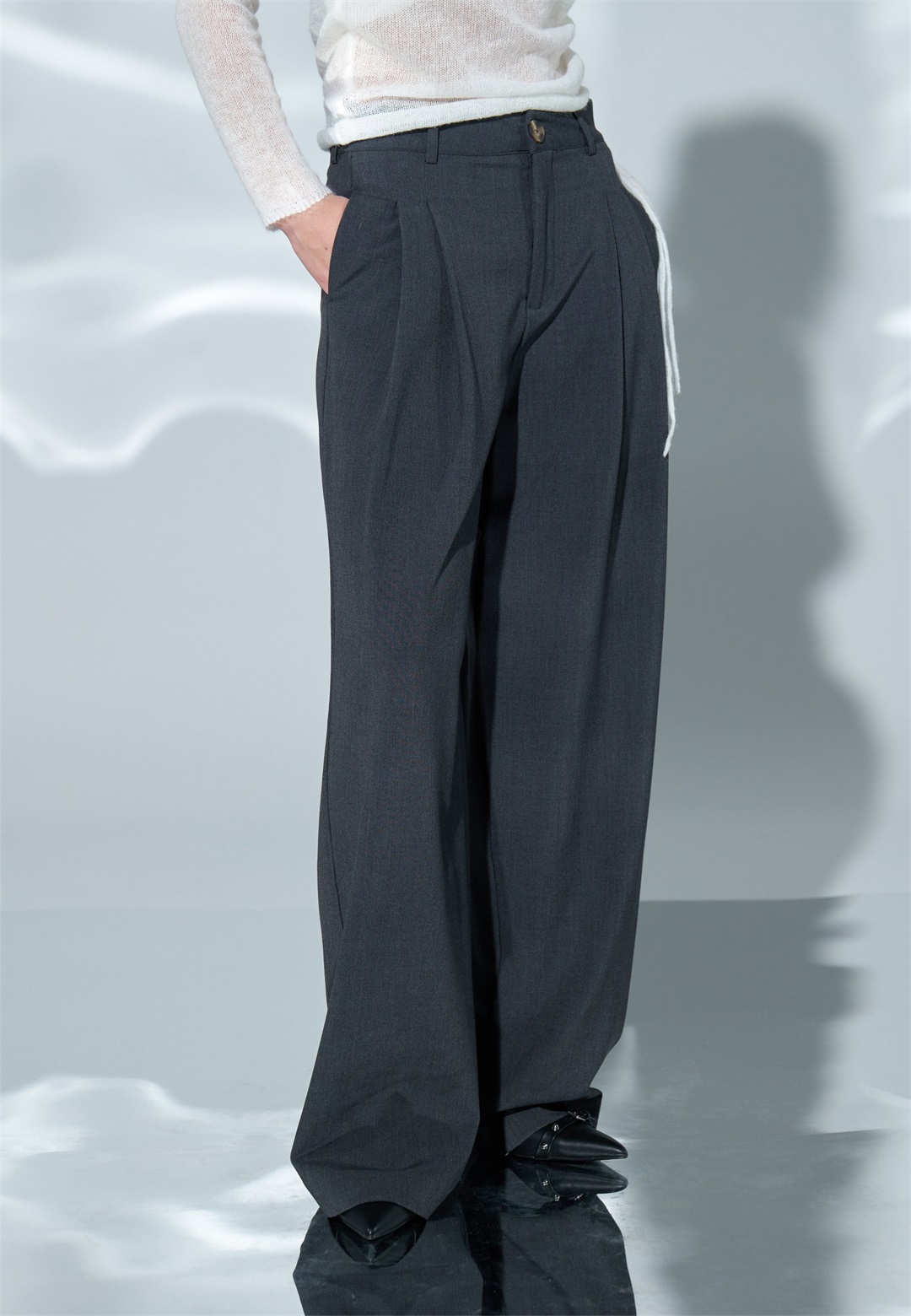 Even&Odd Stoffhose - mottled dark grey/dunkelgrau-meliert