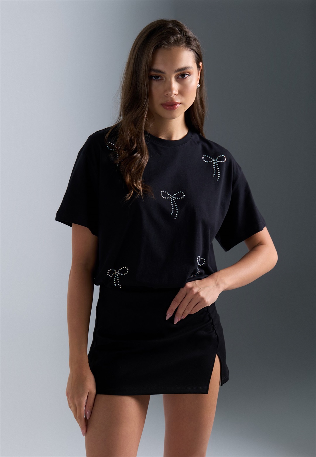 Even&Odd T-Shirt print - black/schwarz