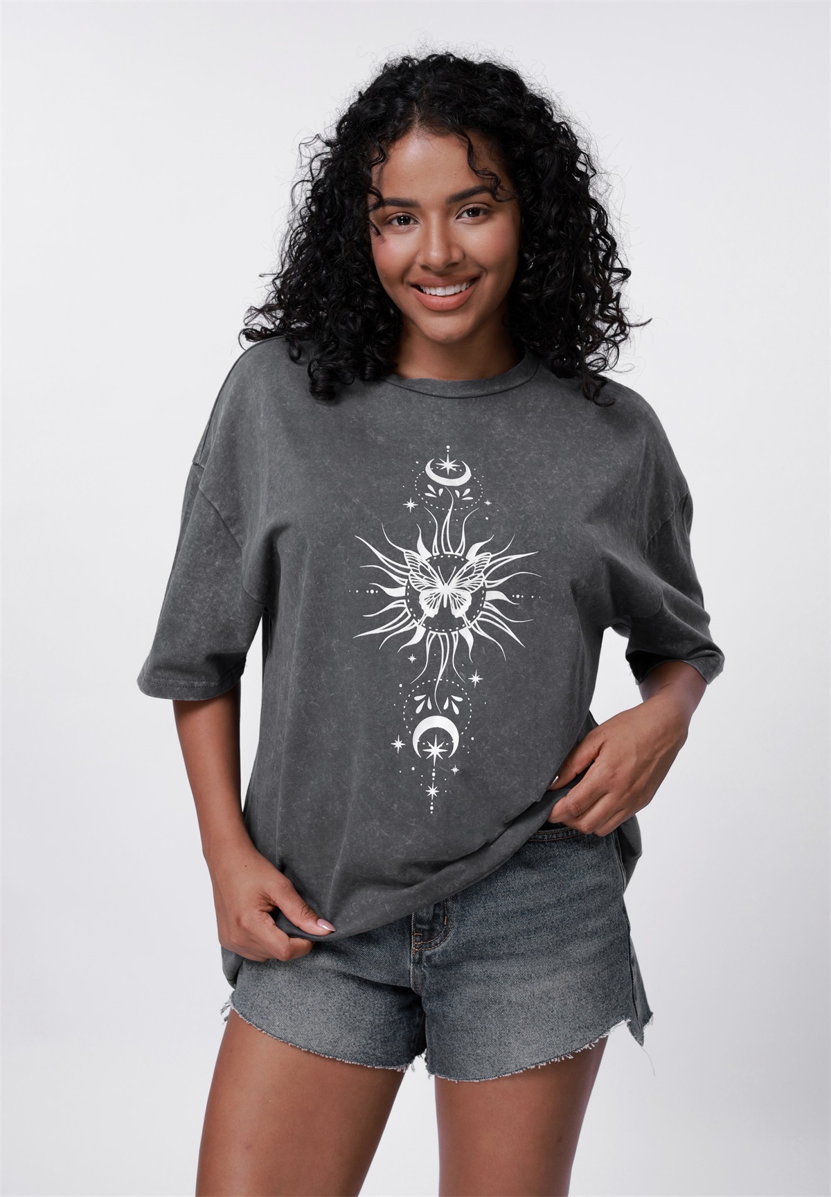 Even&Odd T-Shirt print - grey/grau