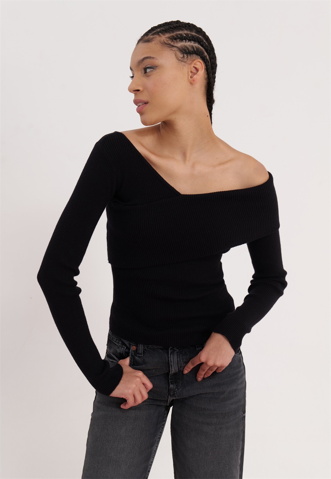 Even&Odd Strickpullover - black/schwarz