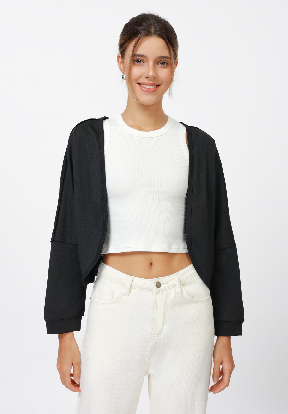 Even&Odd SWEAT - Strickjacke - black/schwarz