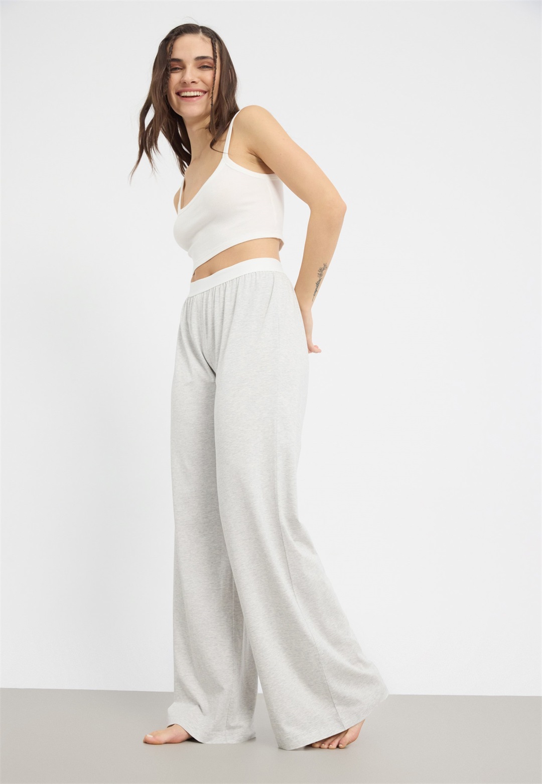 Even&Odd 2 PACK - Nachtwäsche Hose - black/light grey/schwarz