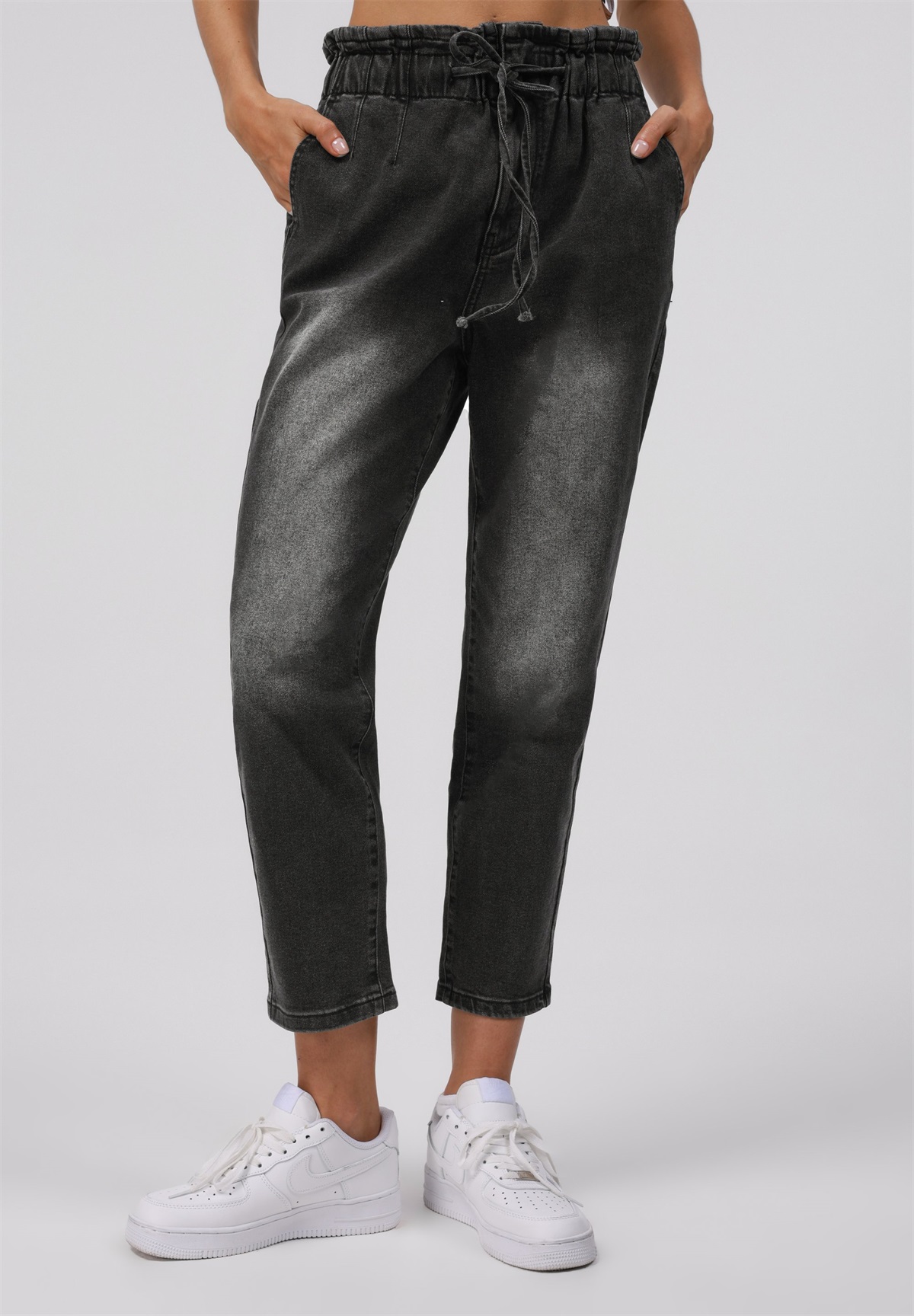 Even&Odd Tall Mom Jeans - washed black/black denim