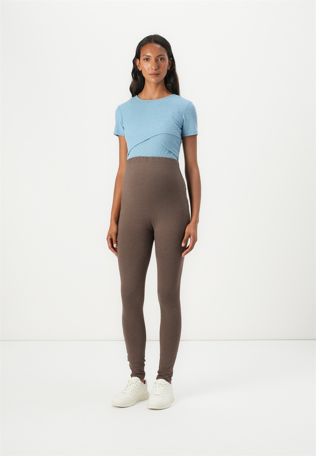 Anna Field MAMA 2 PACK - Leggings - Hosen - black/mottled dark brown/schwarz