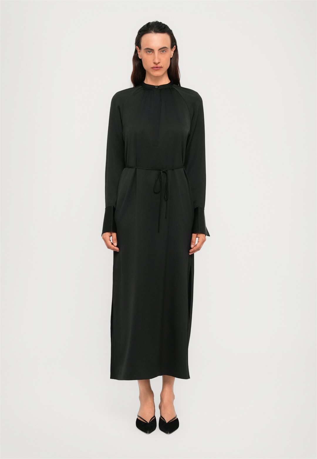 Filippa K GATHERED RAGLAN DRESS - Maxikleid - black/schwarz