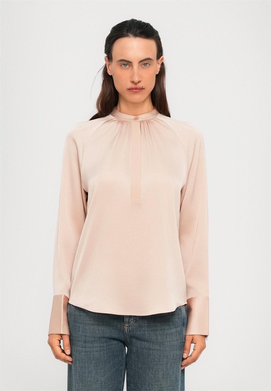 Filippa K GATHERED RAGLAN BLOUSE - Bluse - dusty pink/rosa