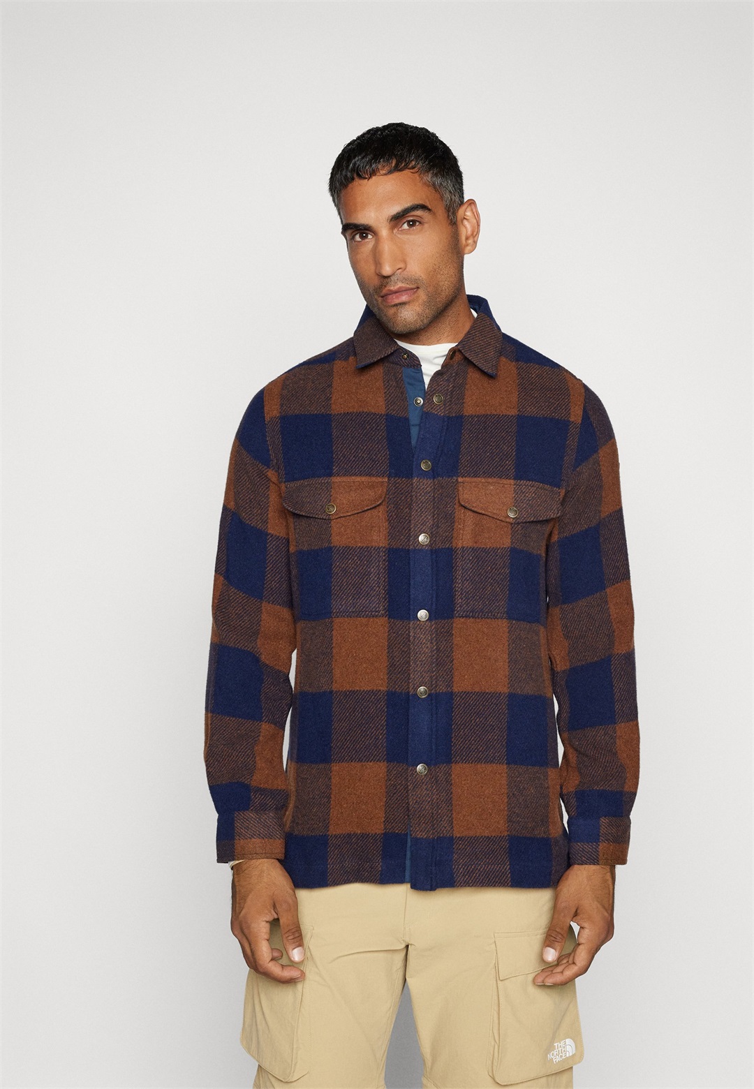 Fjällräven CANADA SHIRT M - Hemd - chestnut/dark navy/dunkelblau
