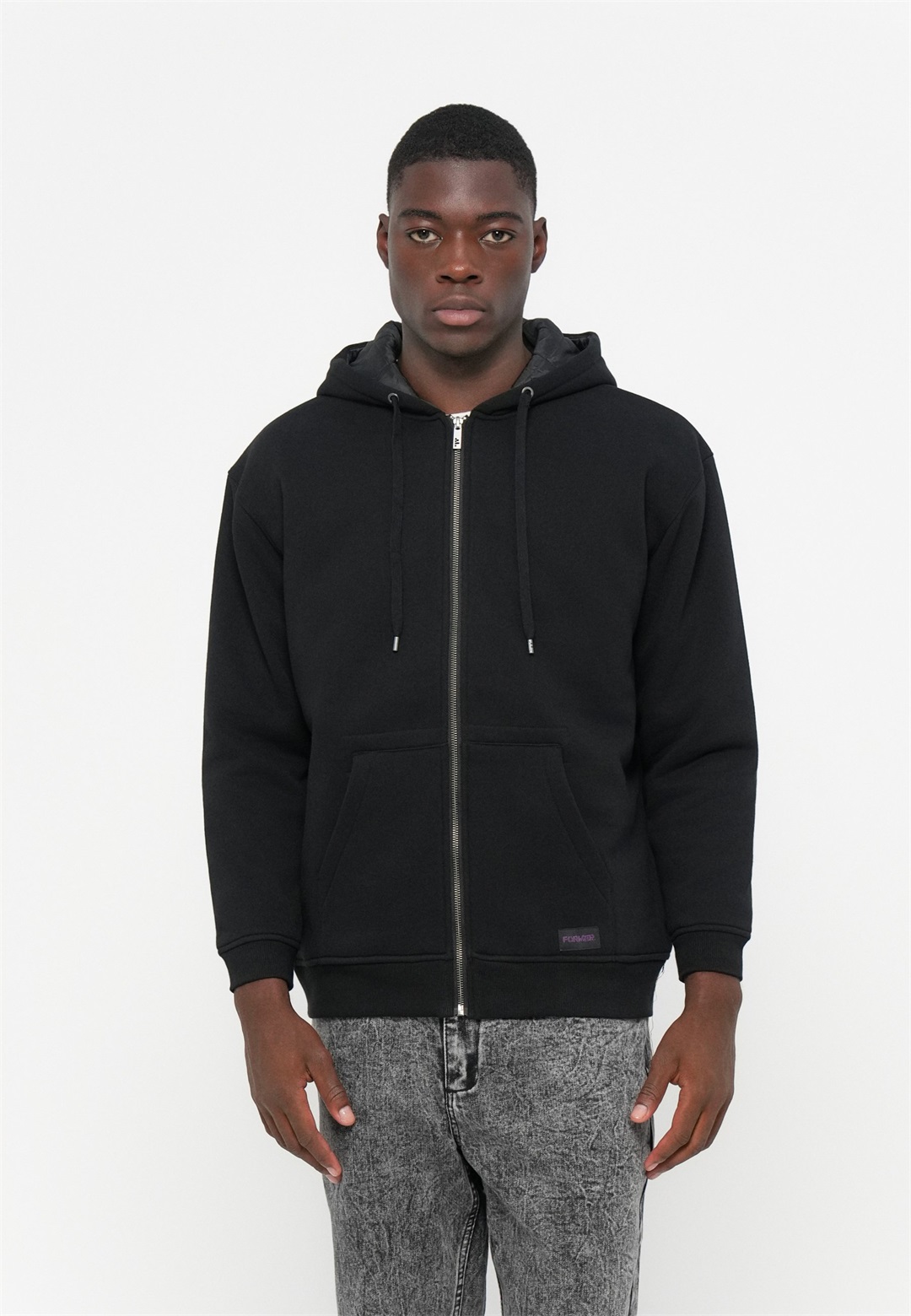 Former GLOBAL MIND HOOD - Sweatjacke - black/schwarz