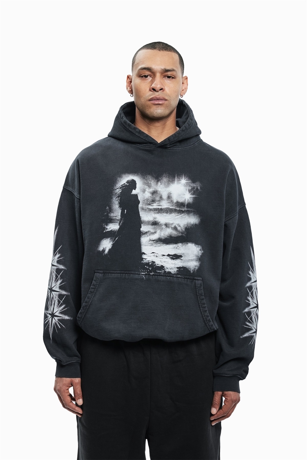 FAVELA HOPE HOODIE UNISEX - Sweatshirt - black washed/schwarz