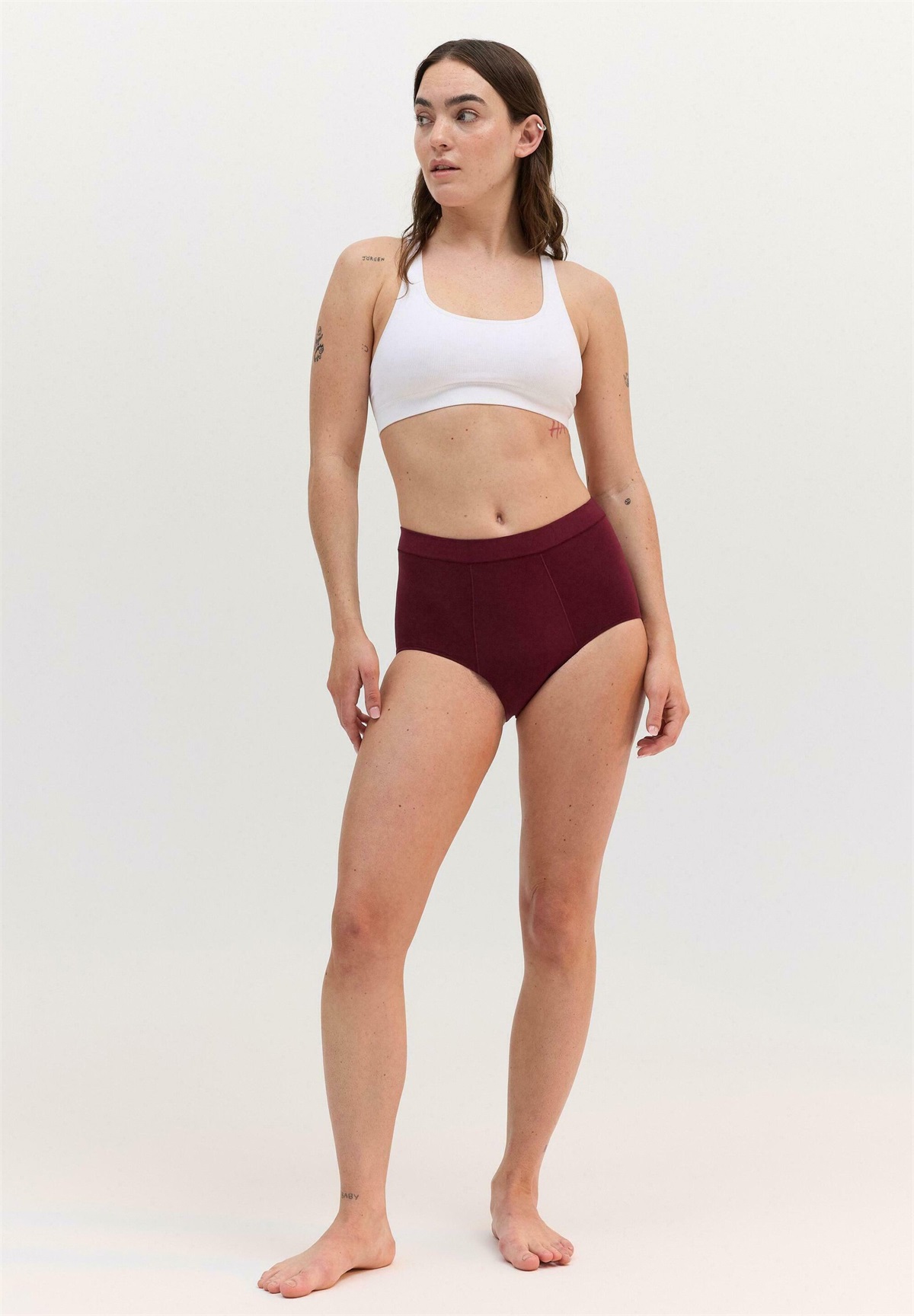 Female Engineering SUPER ABSORBENCY – HIGH WAIST - Menstruationsunterwäsche - dark dusty red/dunkelrot
