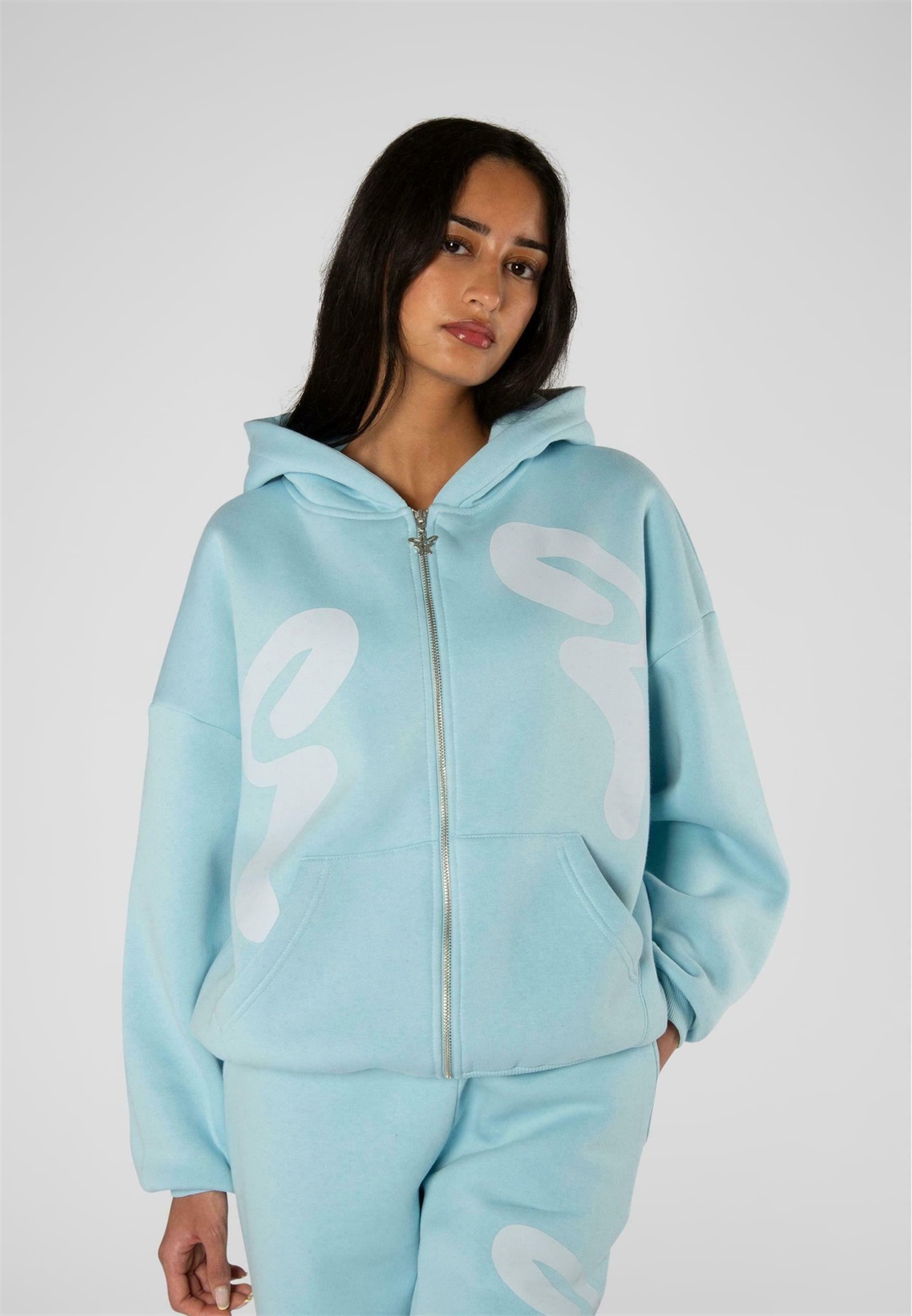 FELICIOUS Sweatjacke - washed pastel blue/blau