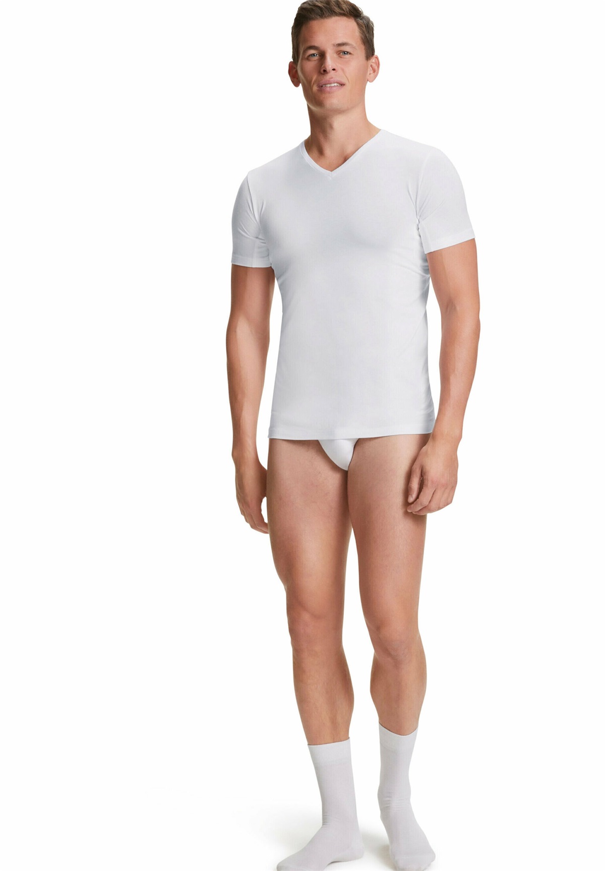 FALKE DAILY CLIMATE CONTROL OUTLAST® V NECK - Unterhemd/-shirt - white/weiß